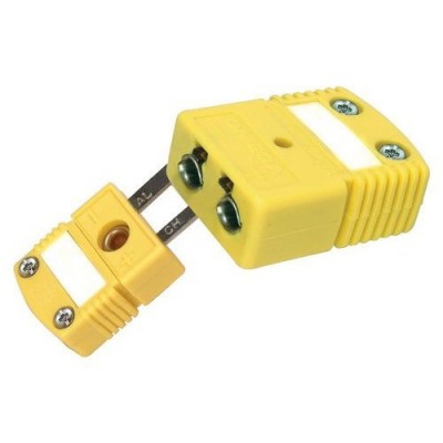 Yellow Color K type Flat pin Male and Female Mini K type Thermocouple Connector